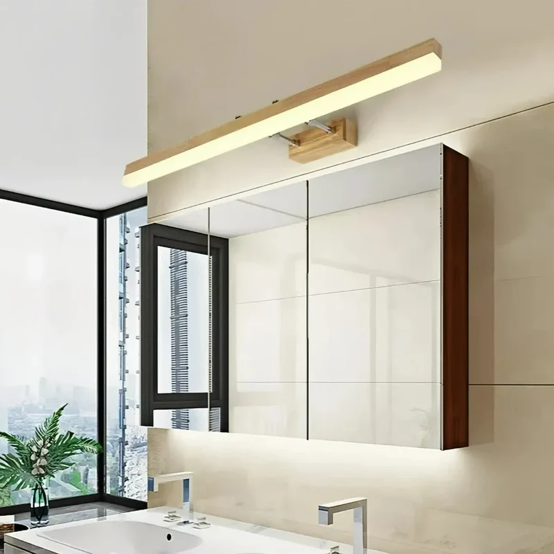 Bad-Wandleuchte aus Holz im skandinavischen Design, verstellbar, IP44
