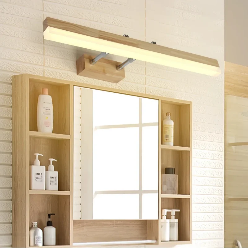 Bad-Wandleuchte aus Holz im skandinavischen Design, verstellbar, IP44