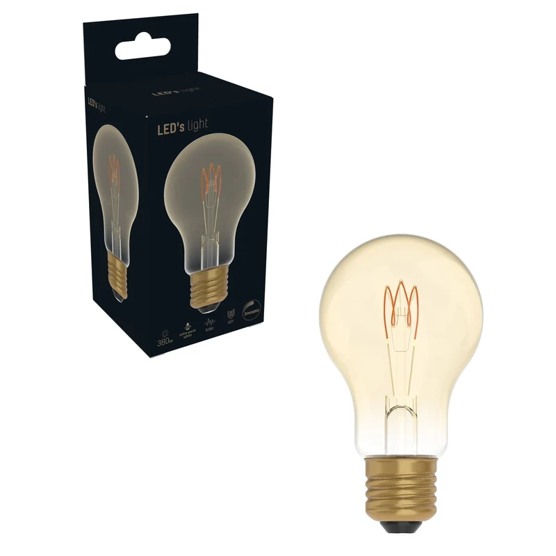 LED Filament Birne A60 E27 2,5W 136lm 1800K Gold dimmbar Stehlampe - LED's Light