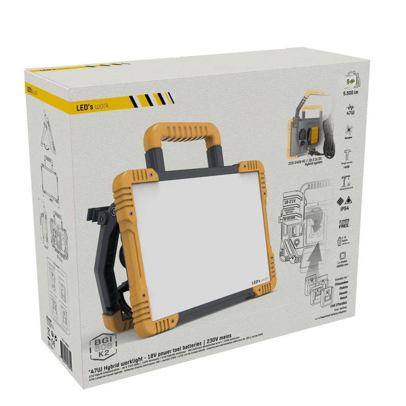 PRO LED Akku-Hybridstrahler 47W 4000 Lumen IP54 - LED's Light