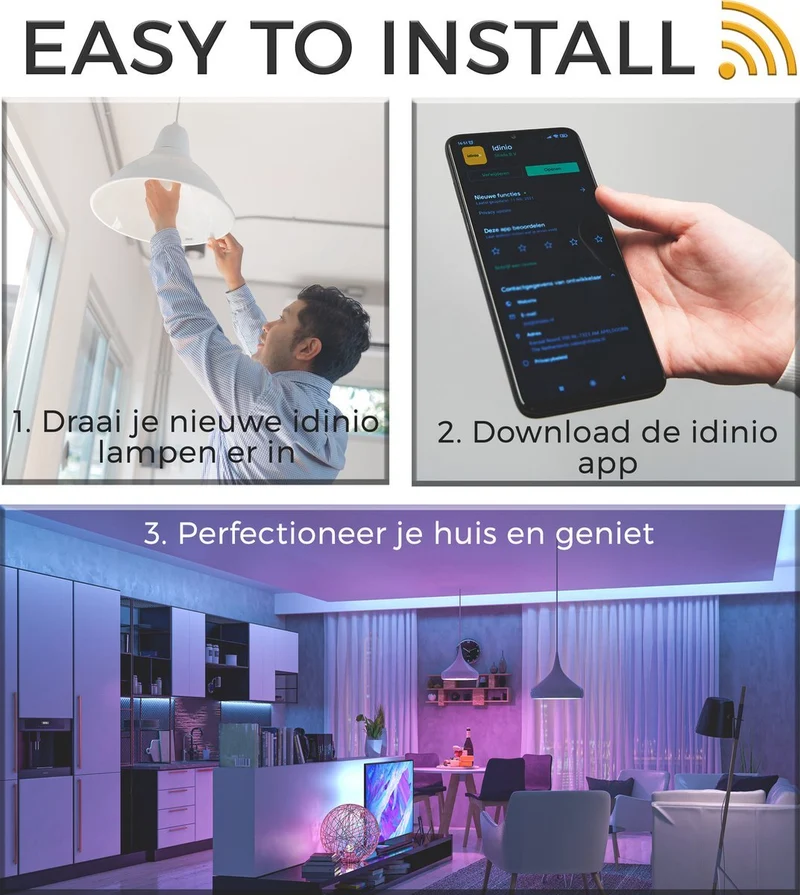 IDINIO Smart LED Spot GU10 – Weiß & Farbe – Dimmbar – Bedienbar mit App