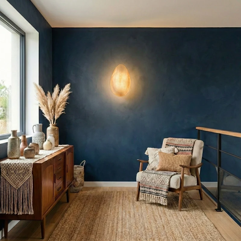 Moderne Wandleuchte aus Glas mit Kieseln für schickes Ambiente – Glowena