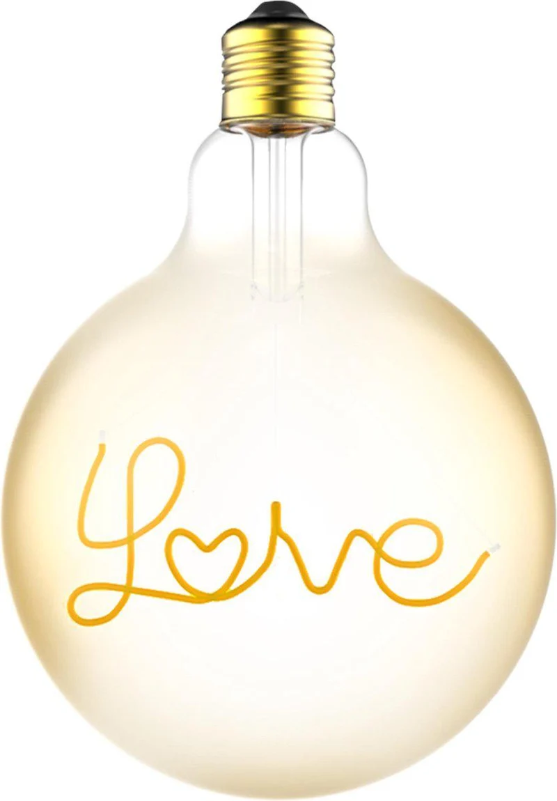 DecoDim Mega LED-Lampe mit Text E27 – Love – Dimmbar extra warmweiß – Globe