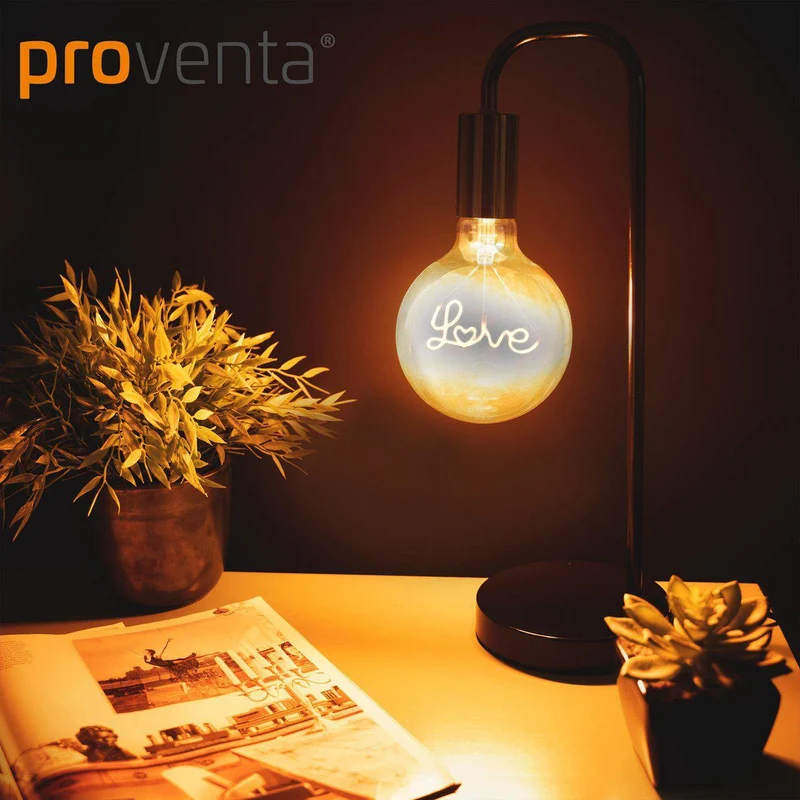 DecoDim Mega LED-Lampe mit Text E27 – Love – Dimmbar extra warmweiß – Globe