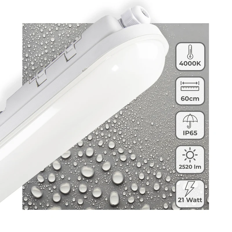 LED-Leuchte Light Pro TL, 60 cm – Für den Innen- und Außenbereich geeignet – 2500 Lumen – Wasserdicht nach IP65
