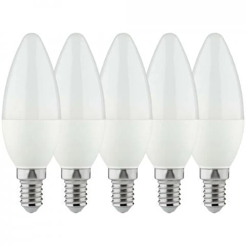 LED Kerze E14 4.5W warmweiß Opal C35 5-Pack - LED's Light Basic