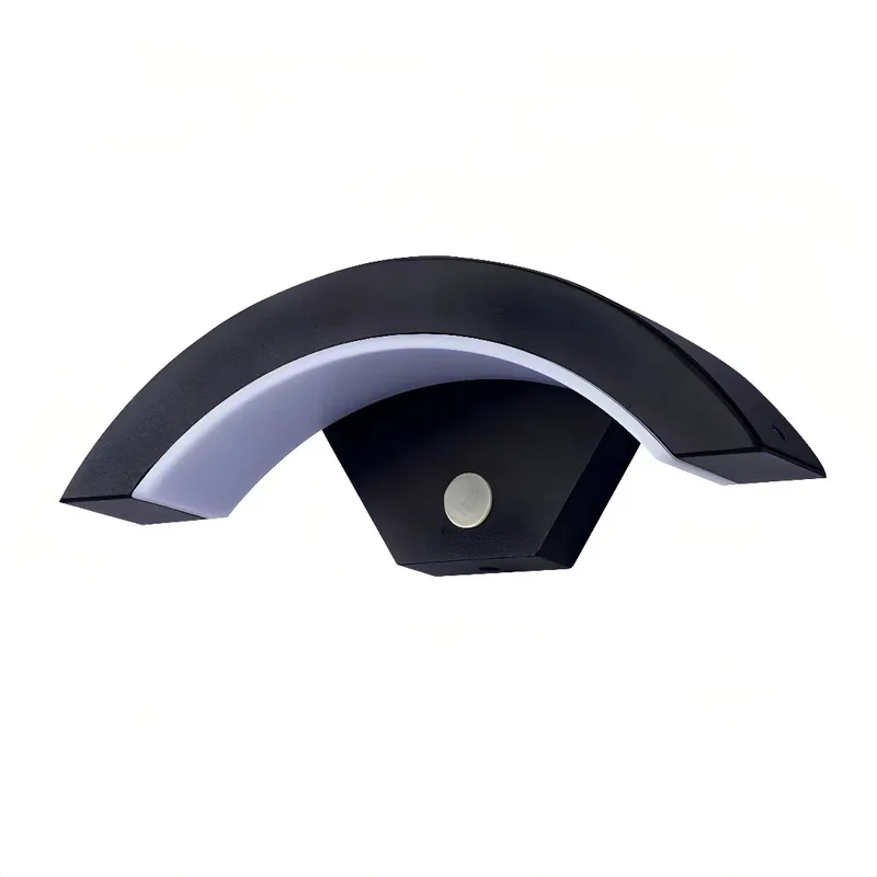 Außenwandleuchte mit Bewegungsmelder, IP65, modern, Schwarz