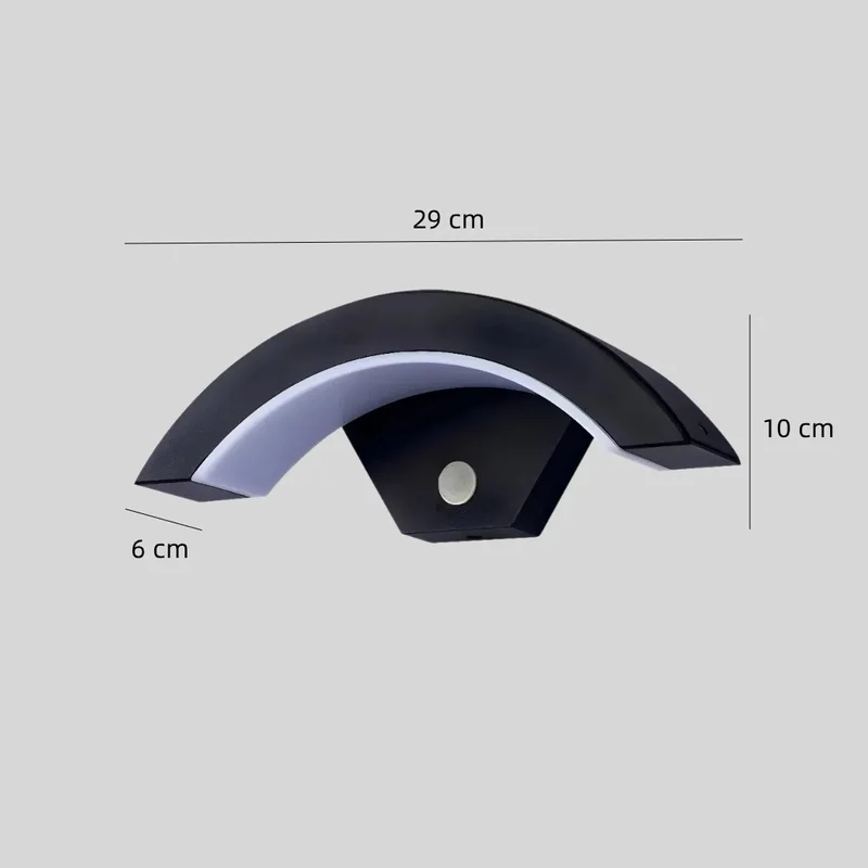 Außenwandleuchte mit Bewegungsmelder, IP65, modern, Schwarz