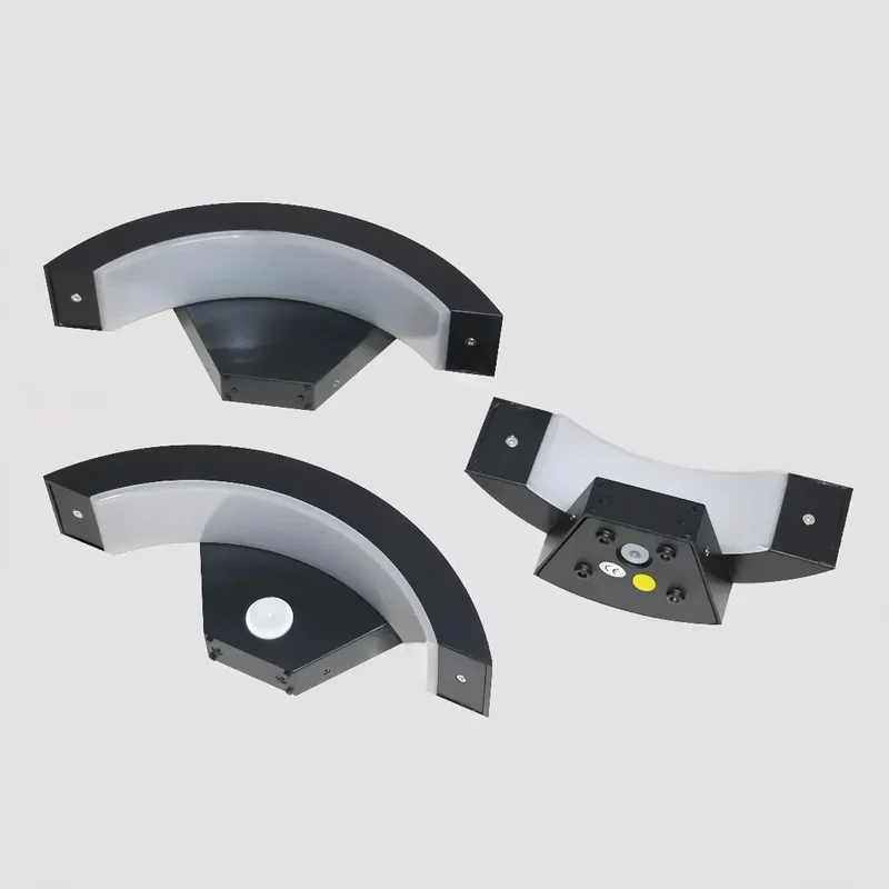 Außenwandleuchte mit Bewegungsmelder, IP65, modern, Schwarz