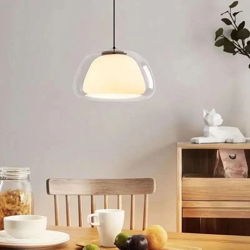 Vielseitige Creme-Gelee-Hängeleuchte im schlichten Stil – Capsule