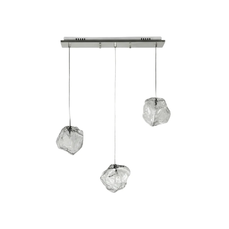 Klare Glas-Pendelleuchte mit modernem Design und Ambientebeleuchtung – Cristallin