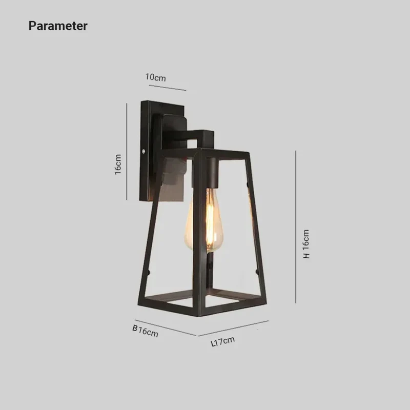 Außenwandleuchte Laterne aus Glas IP65 für Außenbereich