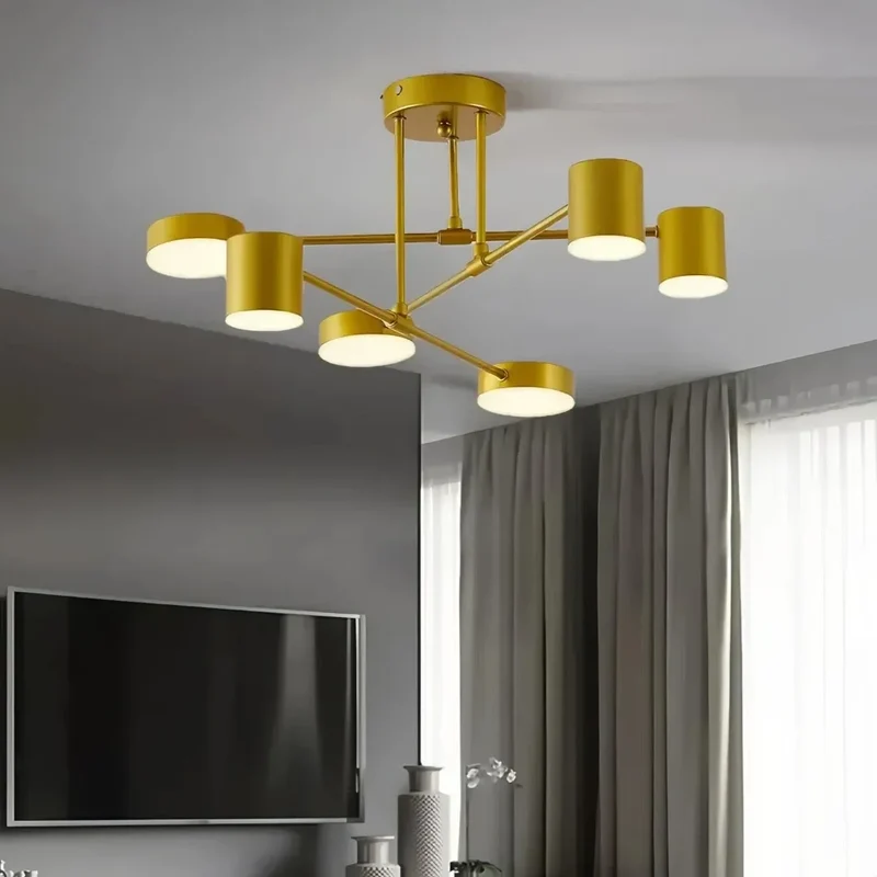 6-flammige moderne Deckenleuchte aus Metall für Esszimmer