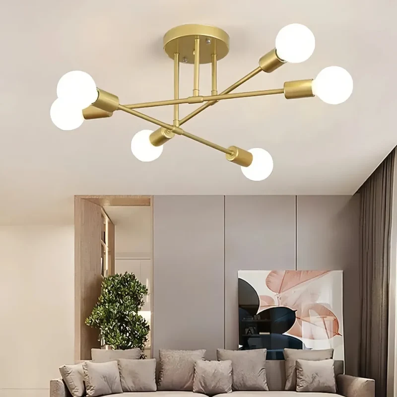 6 flammige Deckenleuchte im modernen Kugeldesign für Esszimmer