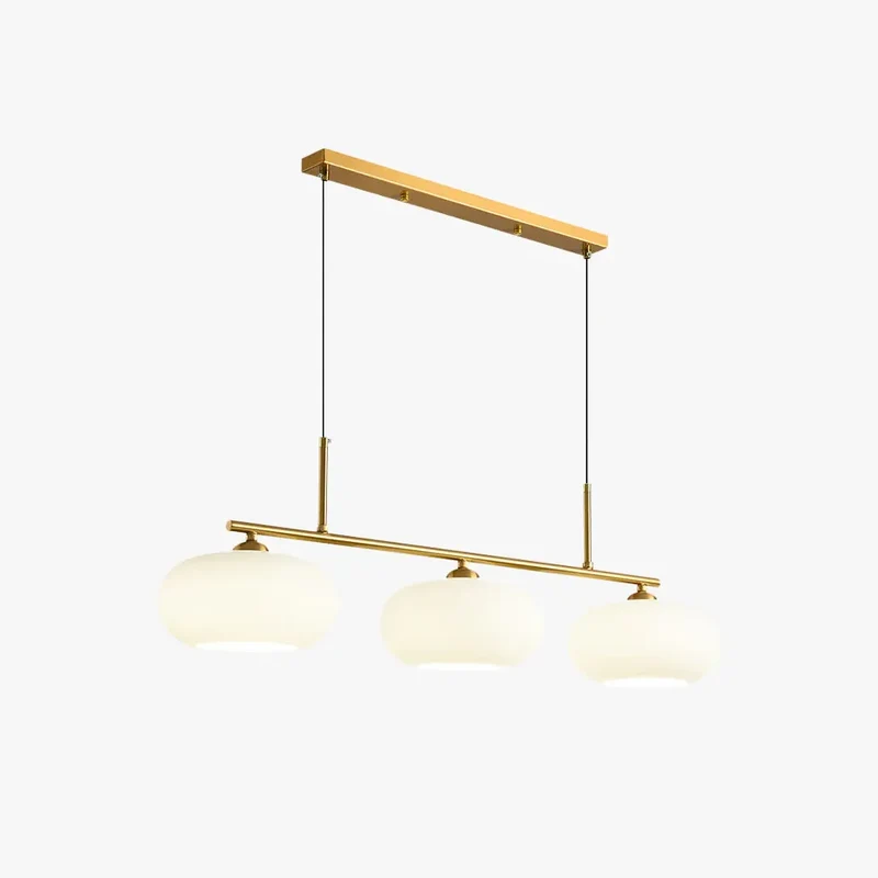 3-flammige LED Pendelleuchte aus Glas im japanischen Stil für das Esszimmer