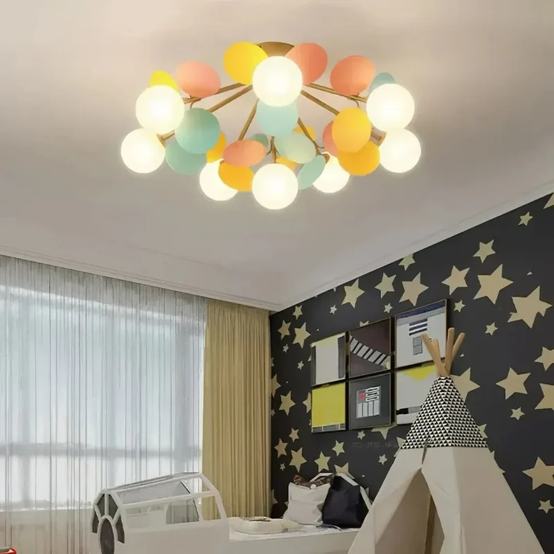 Kinderzimmer Deckenlampe mit Kugelform aus Glas