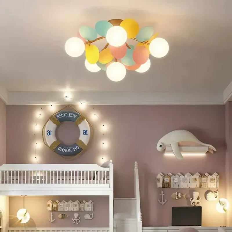 Kinderzimmer Deckenlampe mit Kugelform aus Glas