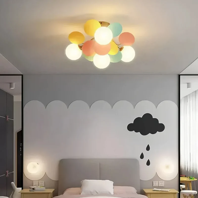 Kinderzimmer Deckenlampe mit Kugelform aus Glas