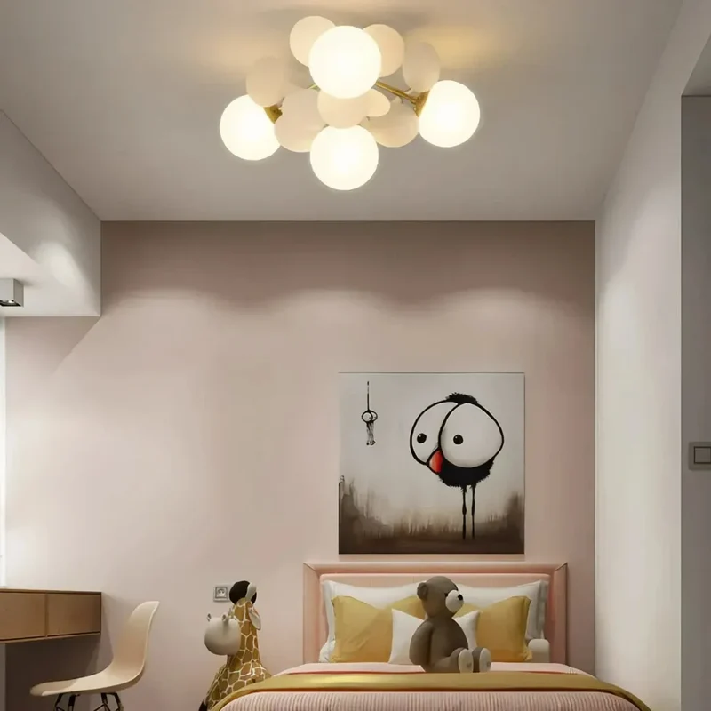 Kinderzimmer Deckenlampe mit Kugelform aus Glas