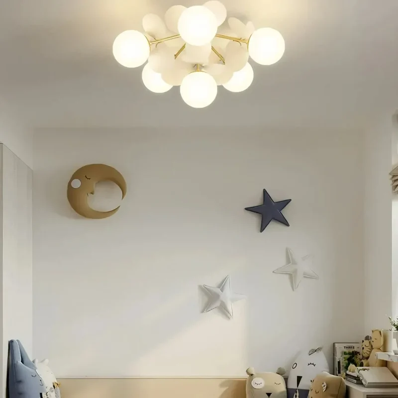 Kinderzimmer Deckenlampe mit Kugelform aus Glas
