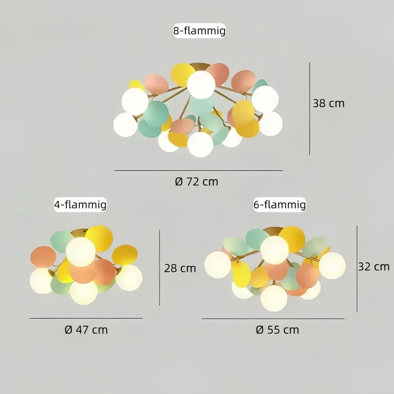 Kinderzimmer Deckenlampe mit Kugelform aus Glas
