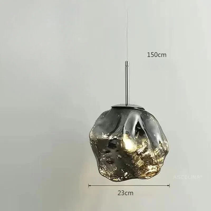 Trendige Hängelampe Höhenverstellbar Glas Metall – Aurora Nordica