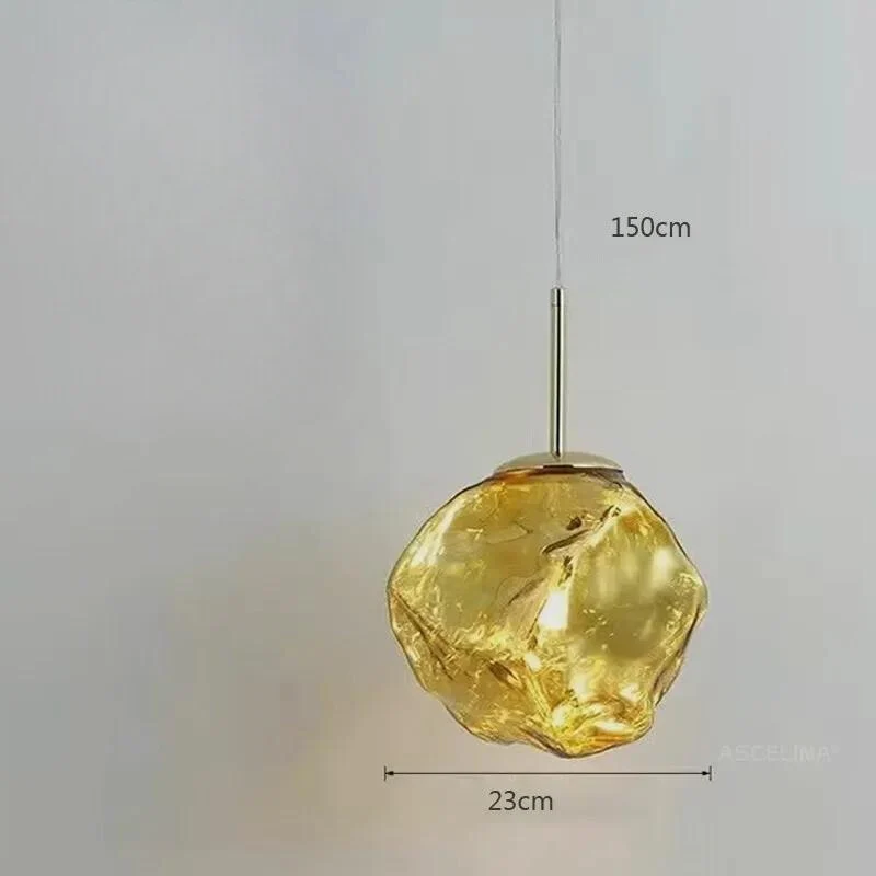 Trendige Hängelampe Höhenverstellbar Glas Metall – Aurora Nordica