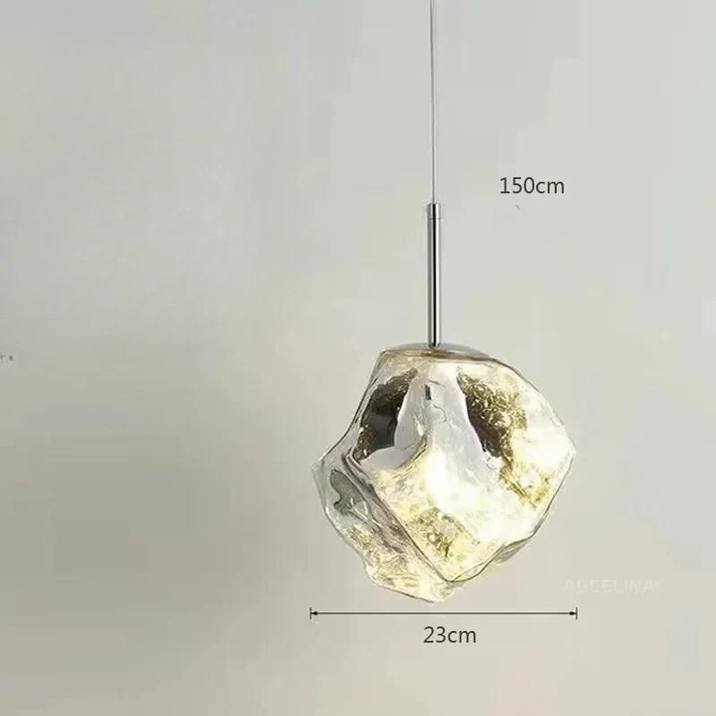Trendige Hängelampe Höhenverstellbar Glas Metall – Aurora Nordica