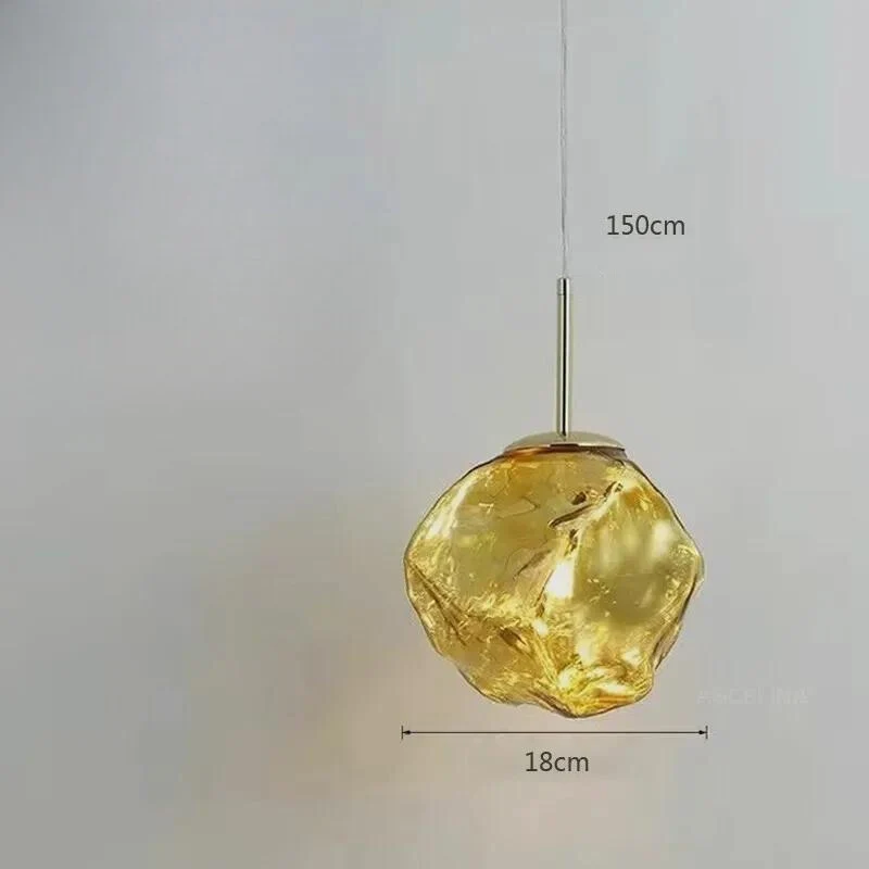 Trendige Hängelampe Höhenverstellbar Glas Metall – Aurora Nordica