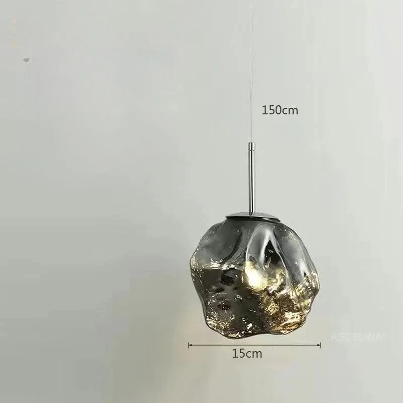 Trendige Hängelampe Höhenverstellbar Glas Metall – Aurora Nordica