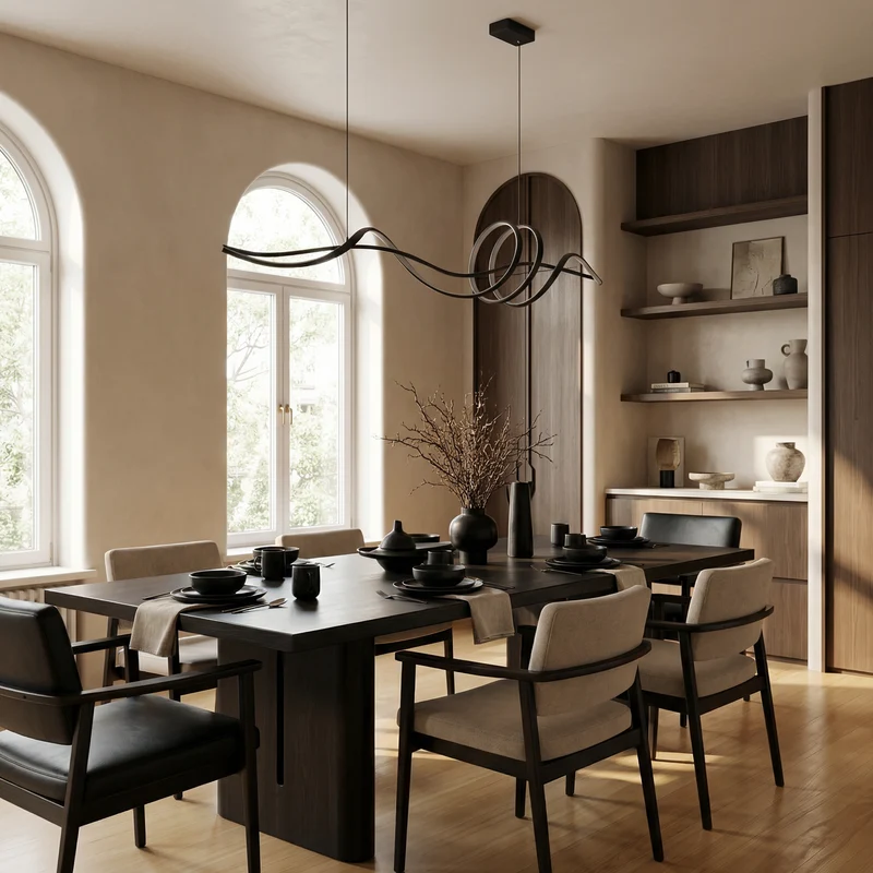 LED-Pendelleuchte mit eleganter Silhouette und kompaktem Design – Ondéa