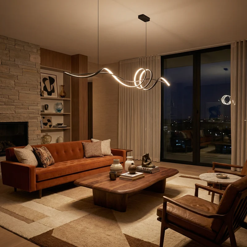 LED-Pendelleuchte mit eleganter Silhouette und kompaktem Design – Ondéa