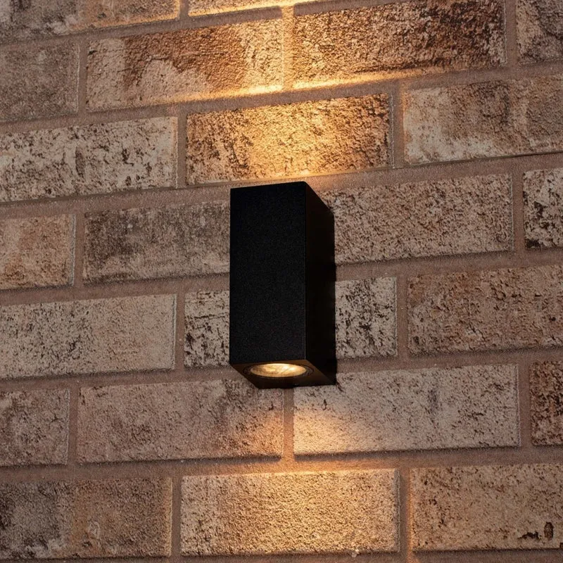 Außen-Wandleuchte schwarz 2x GU10 IP44 für LED und Halogen bis 35W - LED's Light
