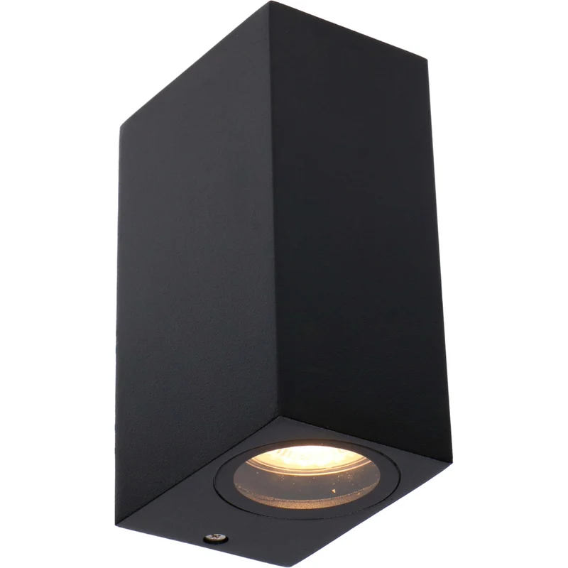 Außen-Wandleuchte schwarz 2x GU10 IP44 für LED und Halogen bis 35W - LED's Light