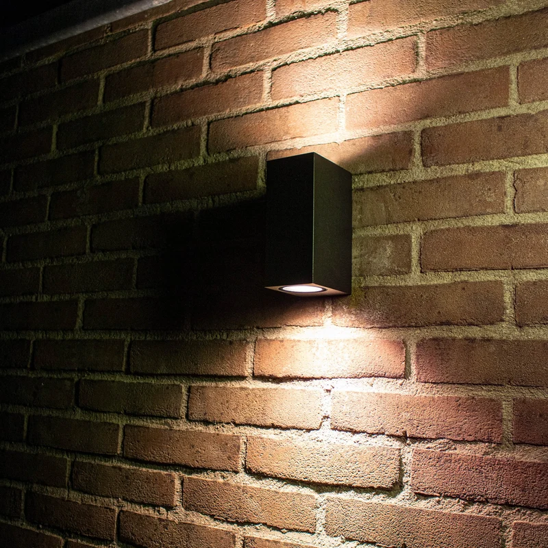 Außen-Wandleuchte schwarz 2x GU10 IP44 für LED und Halogen bis 35W - LED's Light