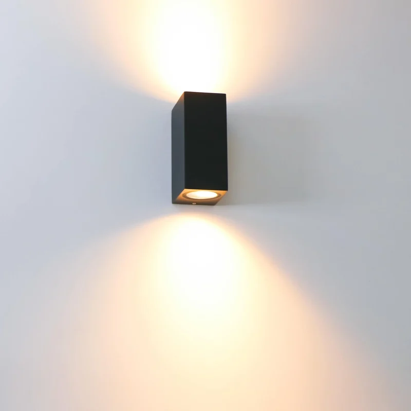 Außen-Wandleuchte schwarz 2x GU10 IP44 für LED und Halogen bis 35W - LED's Light
