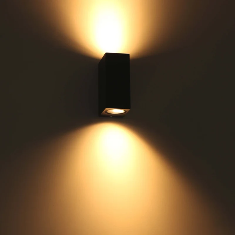 Außen-Wandleuchte schwarz 2x GU10 IP44 für LED und Halogen bis 35W - LED's Light