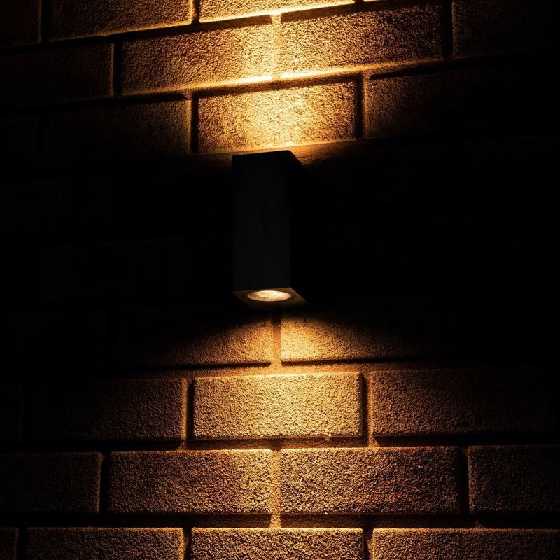 Außen-Wandleuchte schwarz 2x GU10 IP44 für LED und Halogen bis 35W - LED's Light