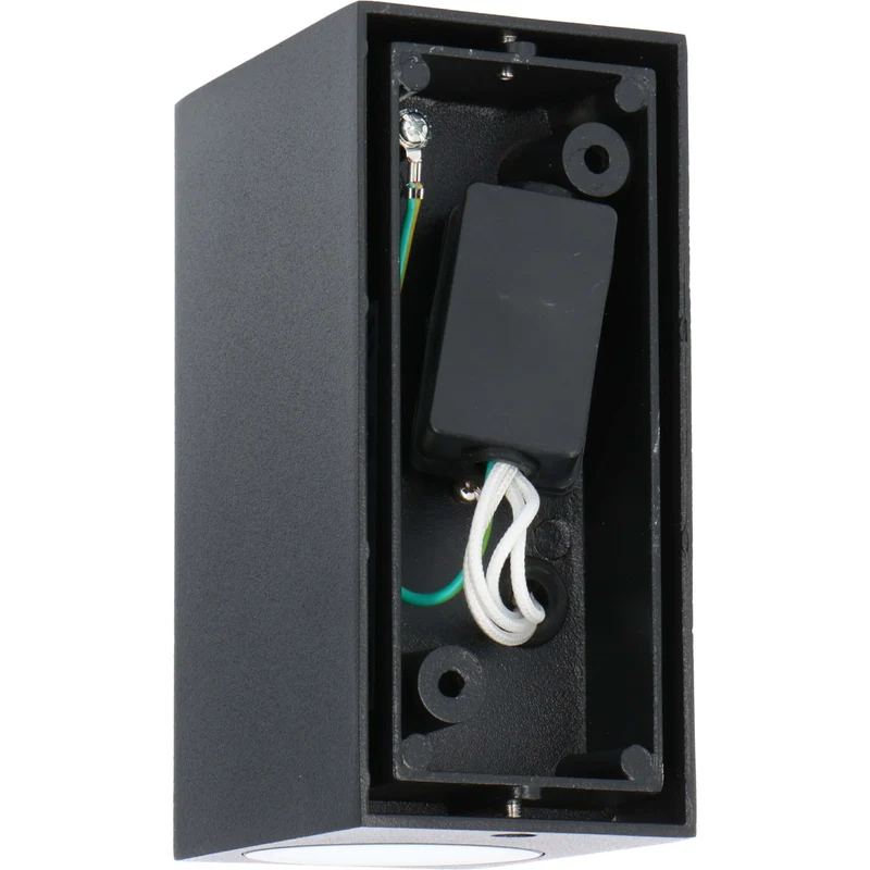 Außen-Wandleuchte schwarz 2x GU10 IP44 für LED und Halogen bis 35W - LED's Light