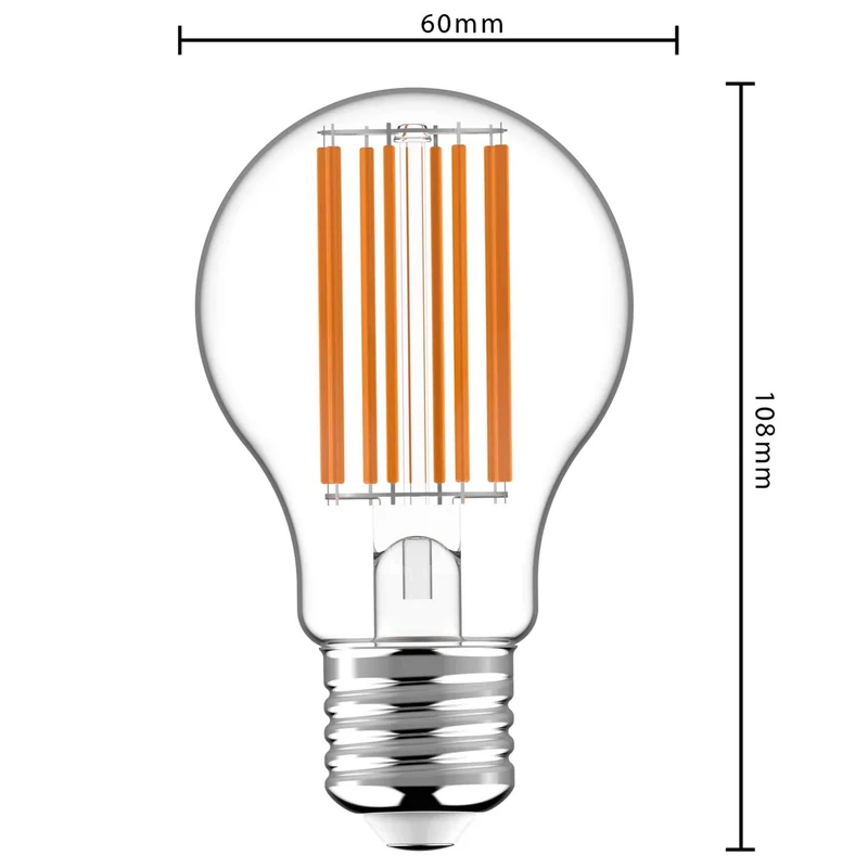 LED Birne E27 3,8W warmweiß Klar A60 - 50.000h Haltbarkeit - LED's Light