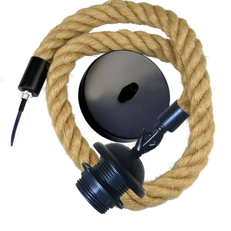 Natürlichem 0.5m Hanfseil Deckenleuchte E27 halter ~ 2888