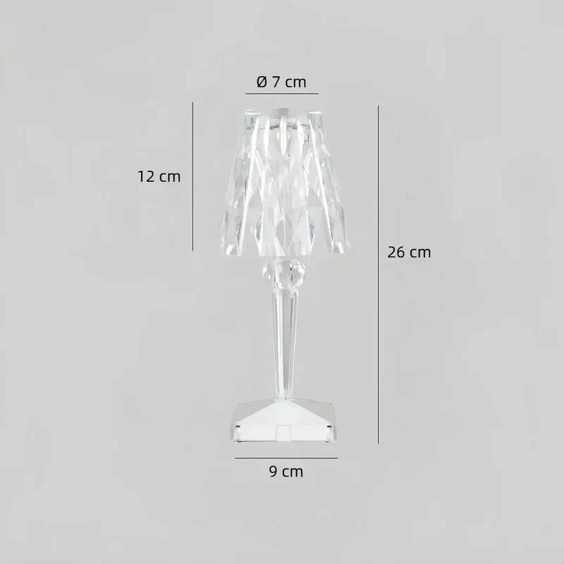 Kabellose LED-Tischlampe aus Acrylglas mit Touchschalter