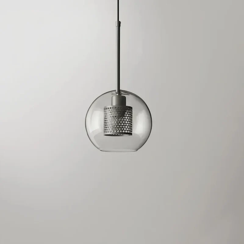 Einflammige Pendelleuchte aus Glas und Metall für das Esszimmer
