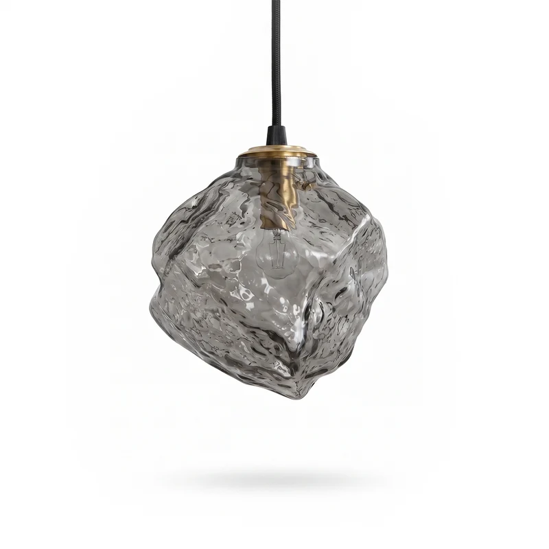 Skandinavische Glas-Hängelampe mit Lava-Effekt – Volcano