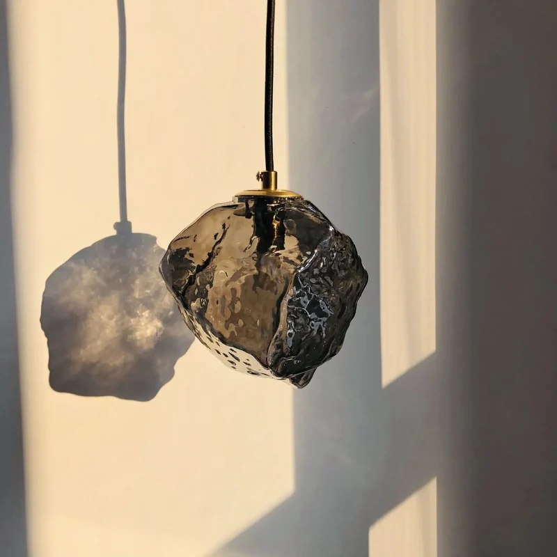 Skandinavische Glas-Hängelampe mit Lava-Effekt – Volcano