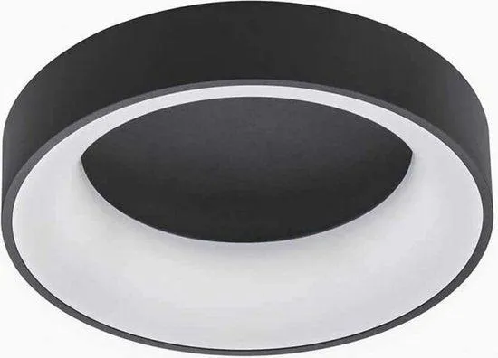 Deko Deckenleuchte schwarz Ø 45 cm mit Fernbedienung - Dimmbares weißes Licht - Hintergrundbeleuchtung