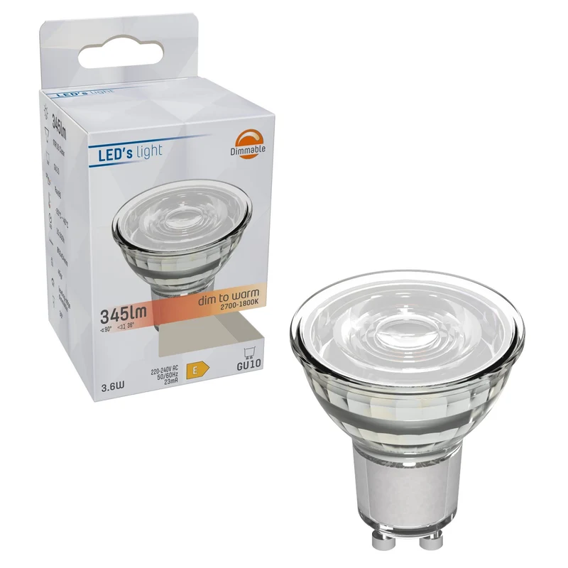 LED Spot GU10 dimmbar 6.7W Dim2warm Klar PAR16 - LED's Light