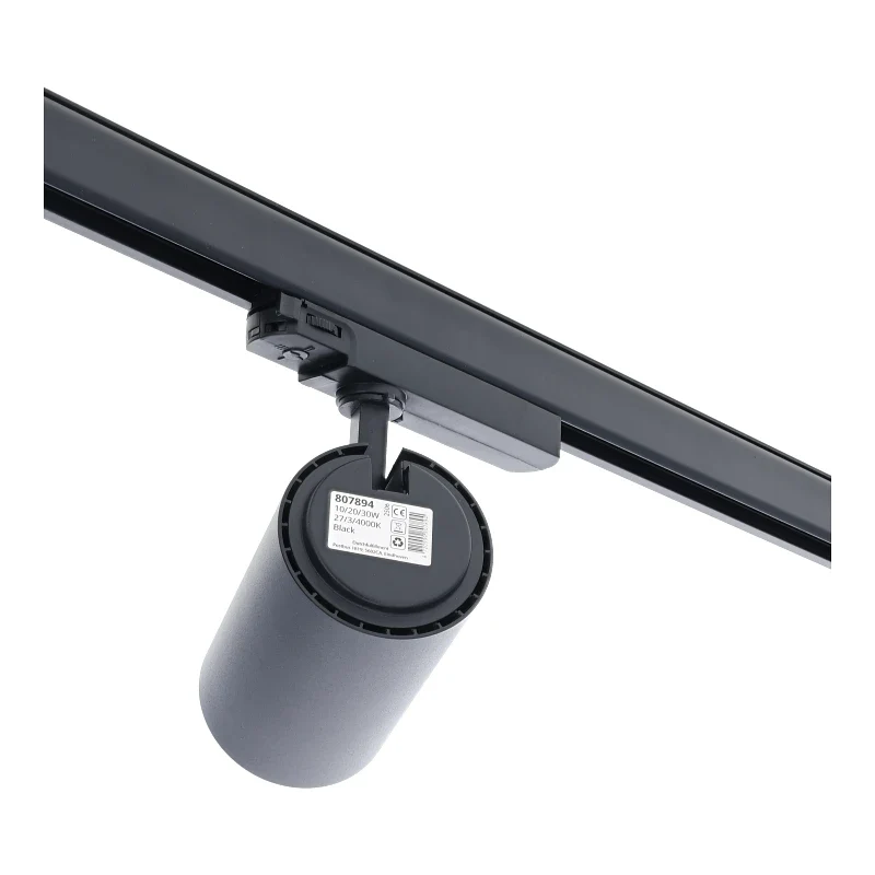 3-Phasen-Schienenspot | Rosalin | 10W-20W-30W | Schwarz | Dimmbar | CCT-Schalter