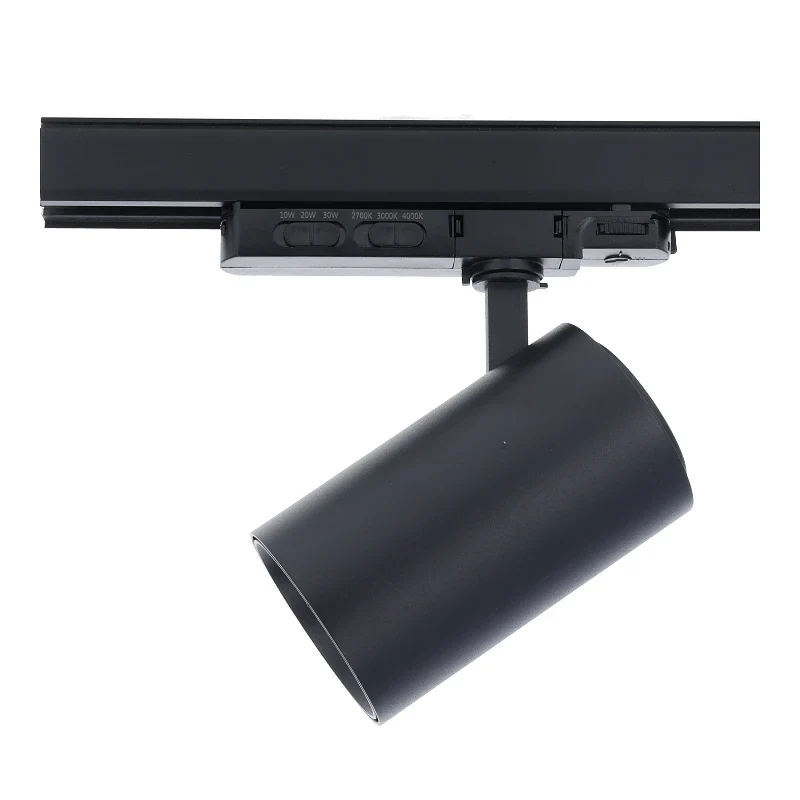 3-Phasen-Schienenspot | Rosalin | 10W-20W-30W | Schwarz | Dimmbar | CCT-Schalter