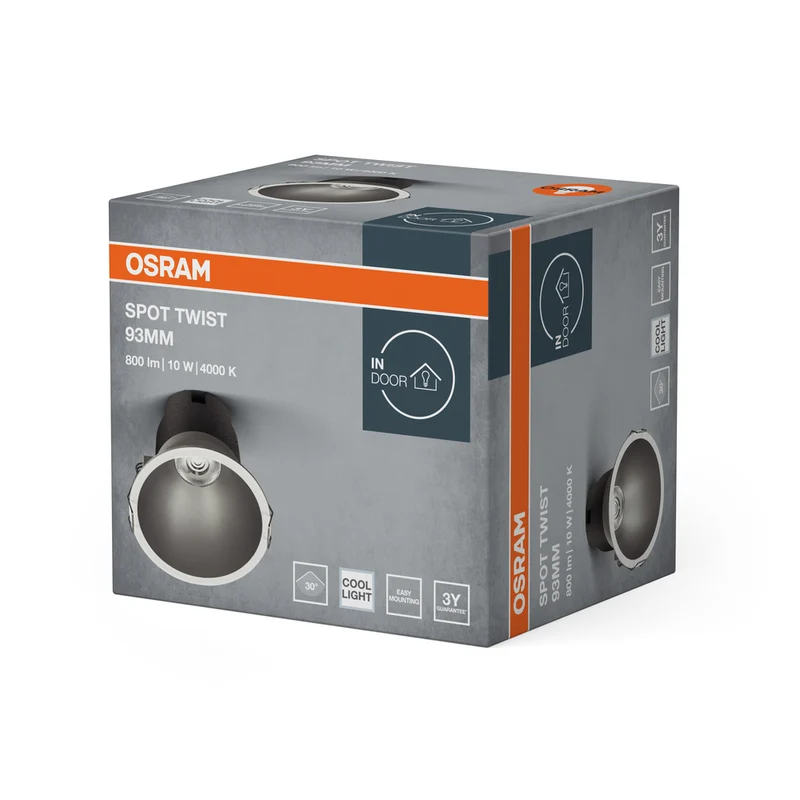 OSRAM SPOT TWIST Ø 93mm Downlight, silber, 10W, 800lm, 840 WT